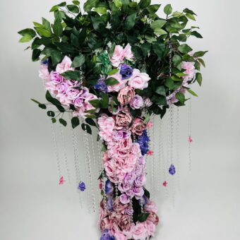 Enchanted forest fairy tree adorned with crystals. Perfect for wedding and parties